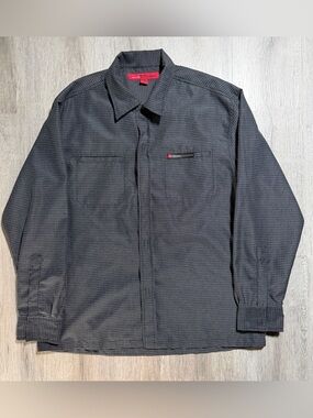 Guess Men's Charcoal Check Lightweight Shirt Jacket